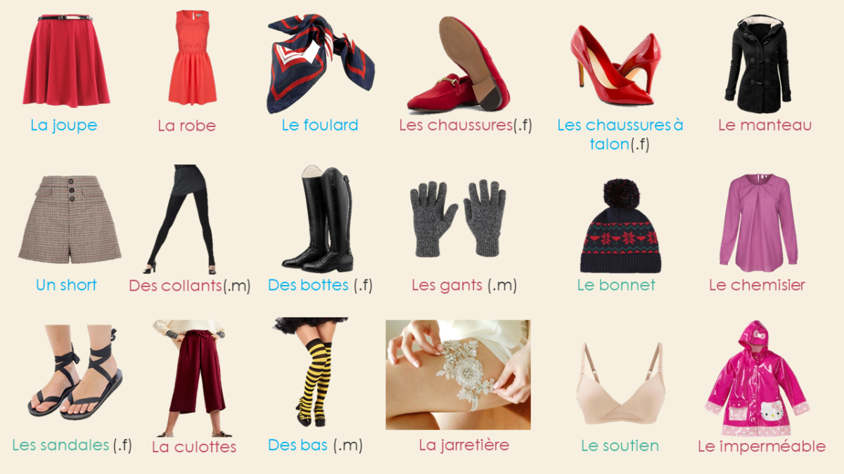 پوشاک در زبان فرانسه